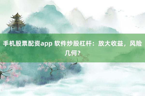 手机股票配资app 软件炒股杠杆：放大收益，风险几何？