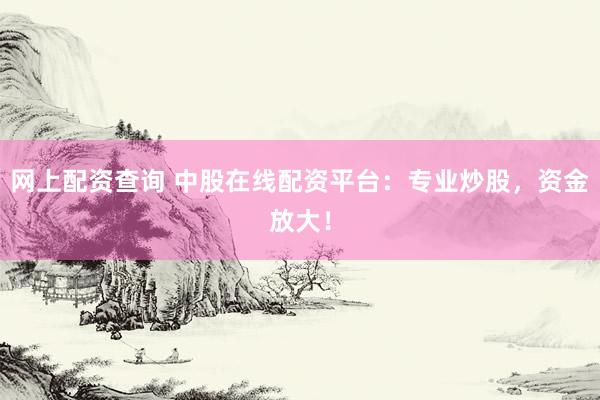 网上配资查询 中股在线配资平台：专业炒股，资金放大！