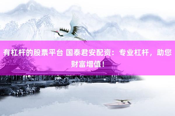 有杠杆的股票平台 国泰君安配资：专业杠杆，助您财富增值！