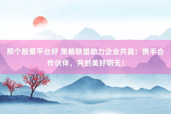 那个股票平台好 策略联盟助力企业共赢：携手合作伙伴，共创美好明天！