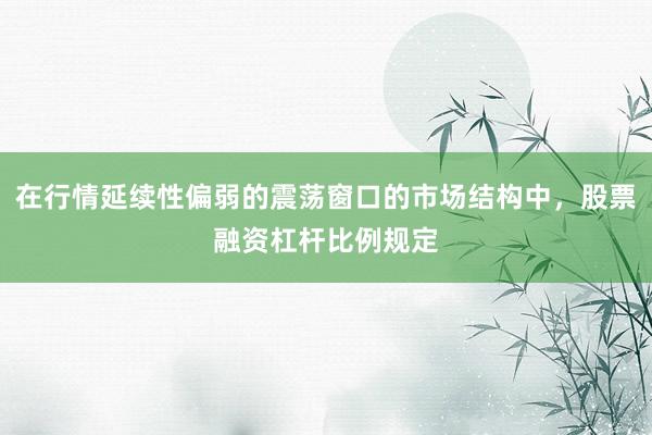在行情延续性偏弱的震荡窗口的市场结构中，股票融资杠杆比例规定