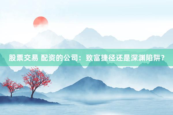 股票交易 配资的公司：致富捷径还是深渊陷阱？