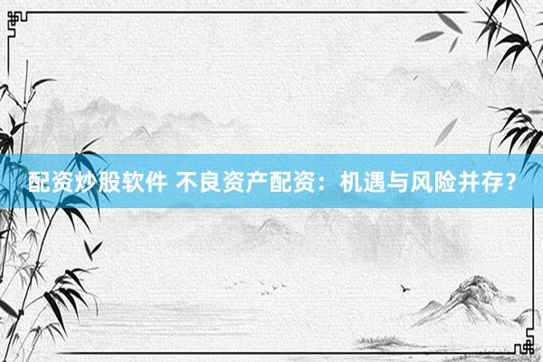配资炒股软件 不良资产配资：机遇与风险并存？