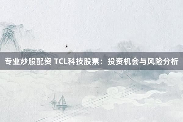 专业炒股配资 TCL科技股票：投资机会与风险分析