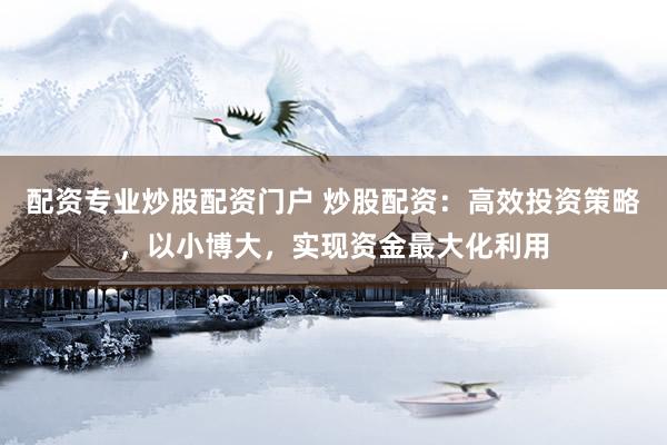 配资专业炒股配资门户 炒股配资：高效投资策略，以小博大，实现资金最大化利用